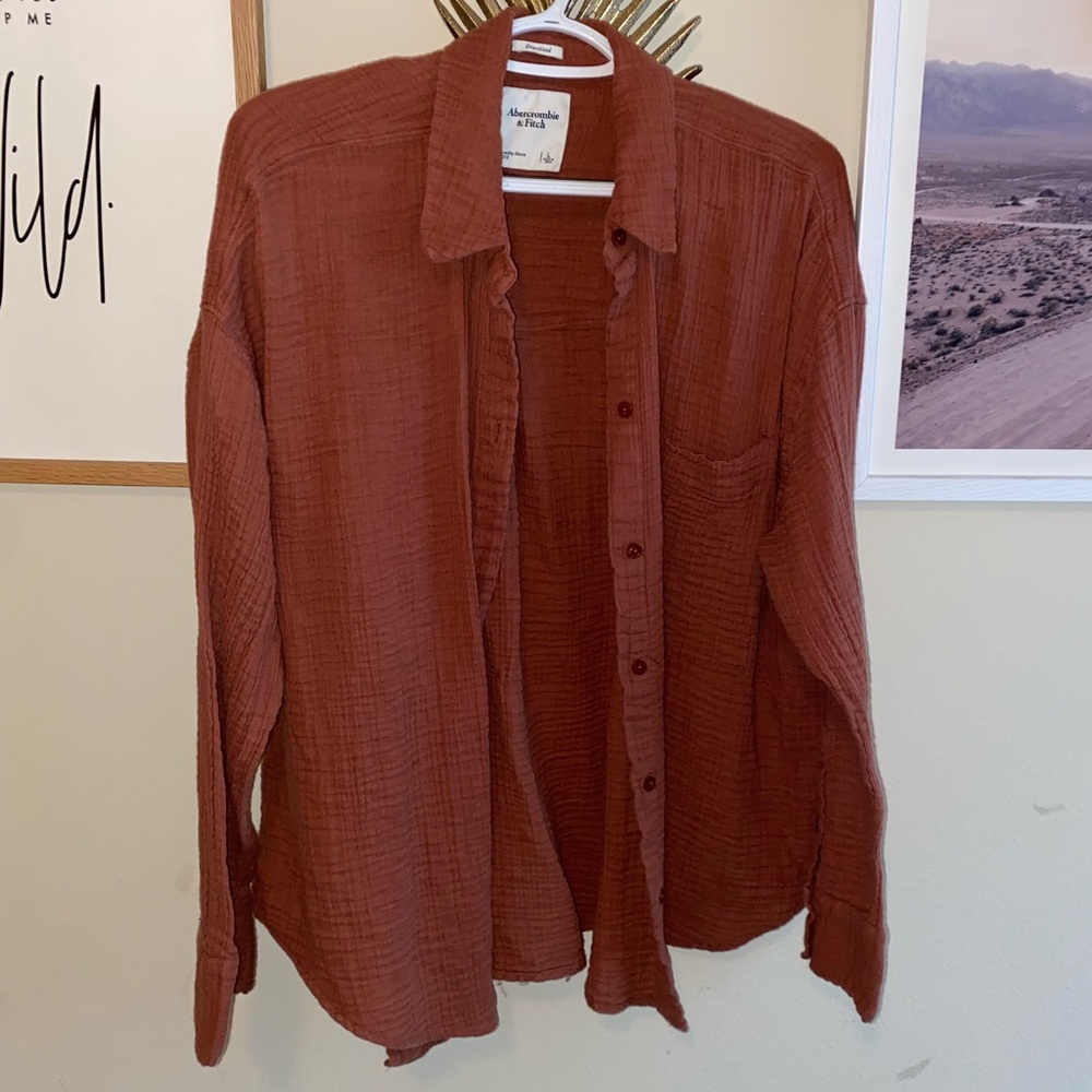 A&F crinkle oversized shirt ✨